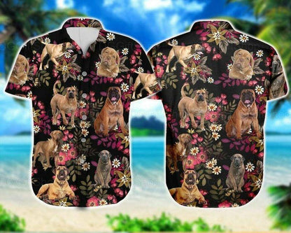 Mastiff Dog Aloha Hawaiian Shirt - Mastiff Pet Lover Hawaiian Shirt, Flowers Floral Pattern Hawaiian Shirt For Men & Women, Mastiff Dog Lover - Amzanimalsgift