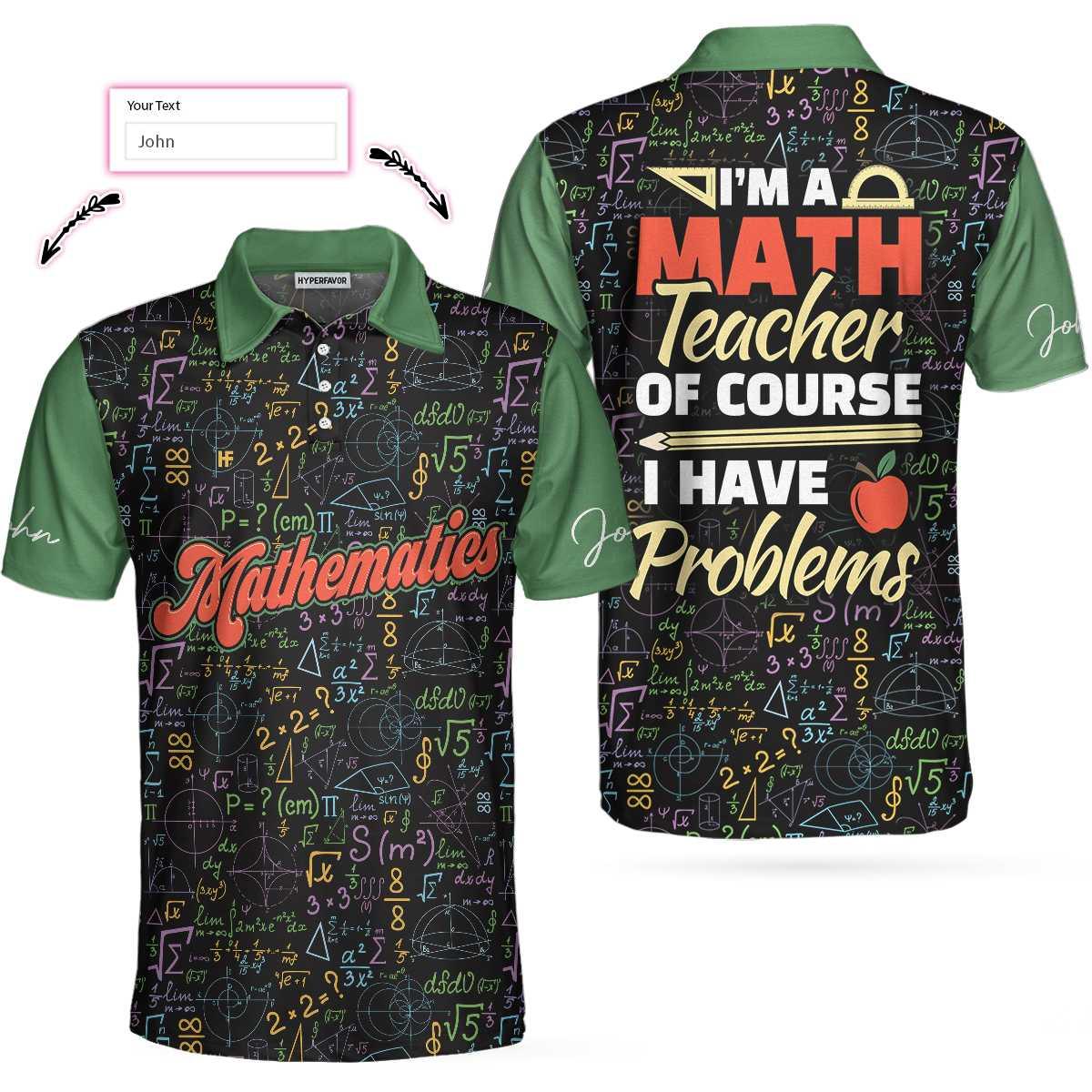 Math Teacher Custom Polo Shirt, I Am A Math Teacher Custom Polo Shirt - Personalized Gift For Teachers - Amzanimalsgift