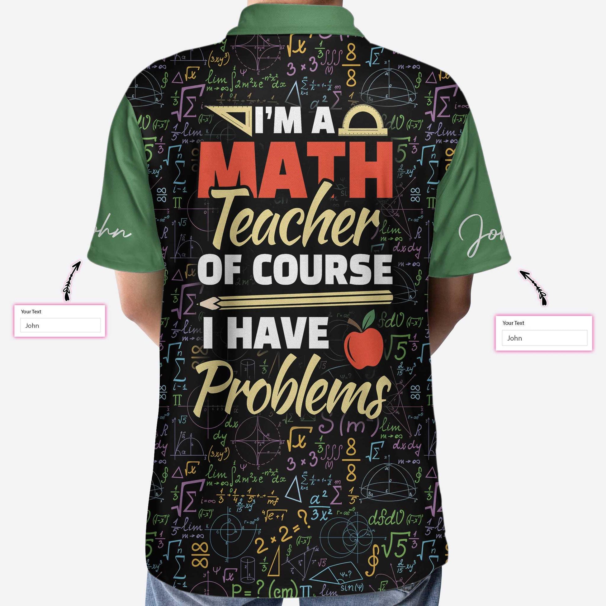 Math Teacher Custom Polo Shirt, I Am A Math Teacher Custom Polo Shirt - Personalized Gift For Teachers - Amzanimalsgift