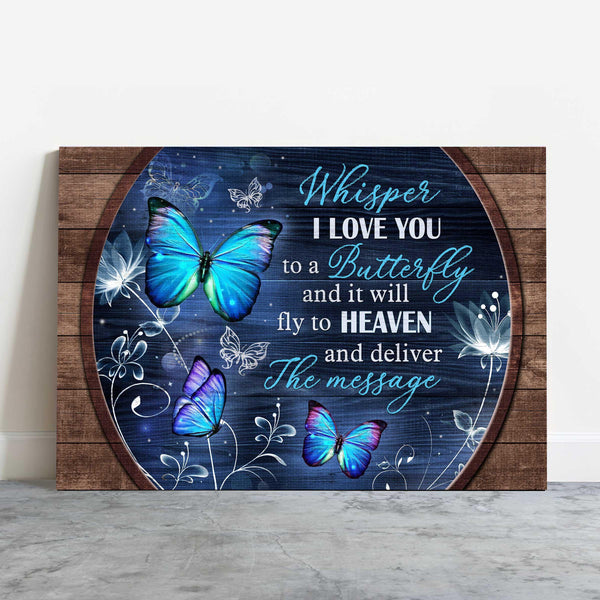 Memorial Landscape Canvas- Blue butterfly, Abstract flowers, Memorial ...