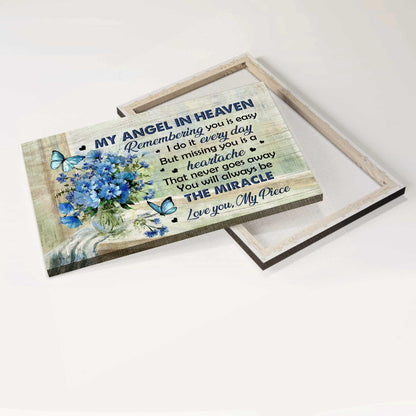 Memorial Premium Wrapped Landscape Canvas - Blue Butterfly, Baby Blue Eyes, You Will Always Be The Miracle- Heaven Gift For Members Family - Amzanimalsgift