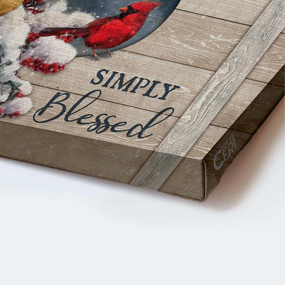 Memorial Premium Wrapped Landscape Canvas - Frozen cranberry, Cardinal drawing, Beautiful night, Simply blessed - Heaven Gifts for members family - Amzanimalsgift