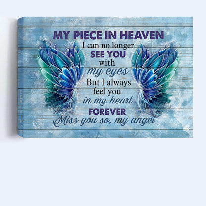 Memorial Premium Wrapped Landscape Canvas - Gorgeous wings canvas, I always feel you in my heart - Heaven Gifts for members family - Amzanimalsgift