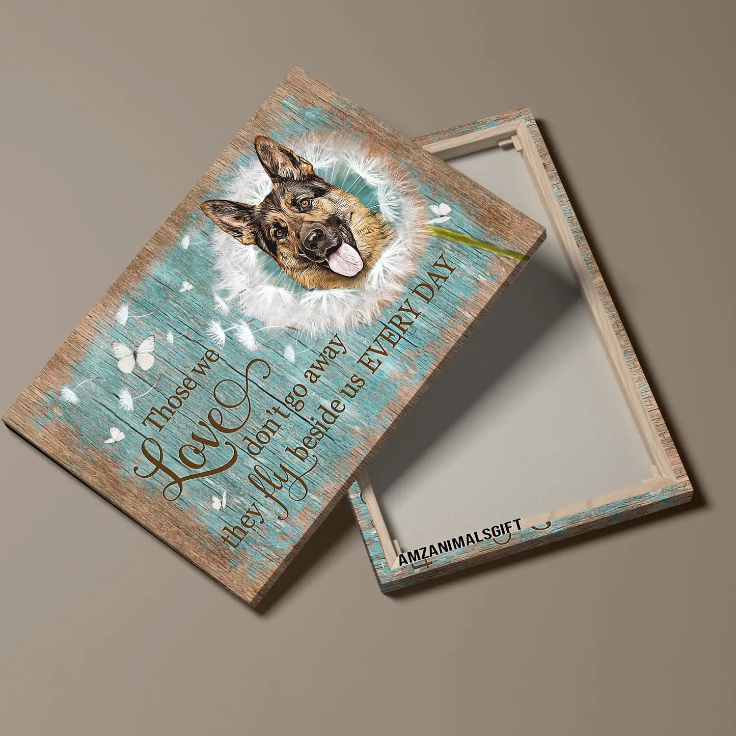 Memorial Premium Wrapped Landscape Canvas - Pretty Dandelion, German Shepherd, Those We Love Don't Go Away - Heaven Gifts For German Shepherd Lovers - Amzanimalsgift