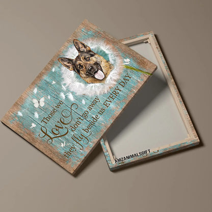 Memorial Premium Wrapped Landscape Canvas - Pretty Dandelion, German Shepherd, Those We Love Don't Go Away - Heaven Gifts For German Shepherd Lovers - Amzanimalsgift