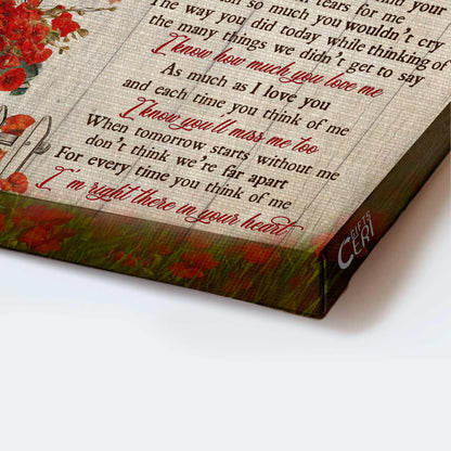 Memorial Premium Wrapped Landscape Canvas - Red Poppy Painting, Cardinal Drawing, Letter Box, Letter From Heaven - Heaven Gifts for members family - Amzanimalsgift