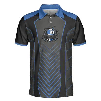 Men Billiard Polo Shirt - Cool Black And Blue Billiards Men Polo Shirt, Just The Tip I Promise Shirt For Male, Billiards Shirt For Men - Amzanimalsgift
