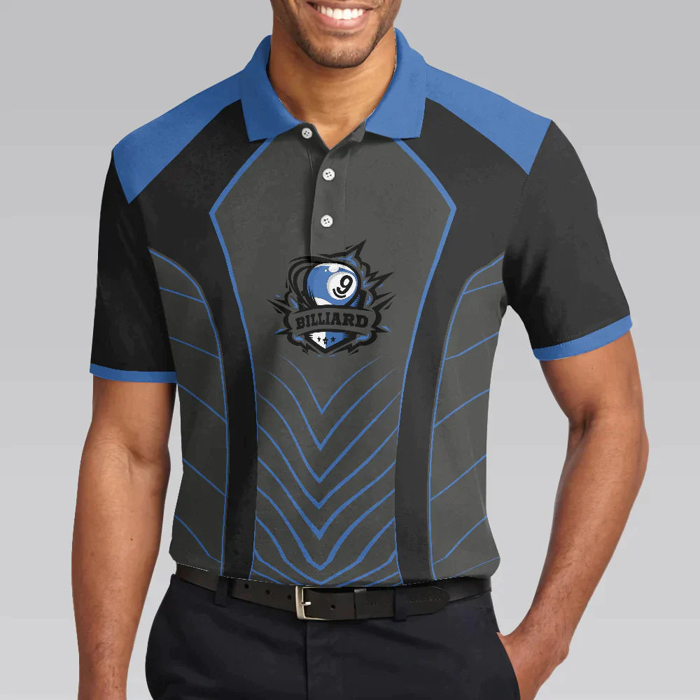 Men Billiard Polo Shirt - Cool Black And Blue Billiards Men Polo Shirt, Just The Tip I Promise Shirt For Male, Billiards Shirt For Men - Amzanimalsgift