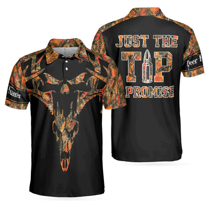 Men Billiard Polo Shirt - Personalized Black And White Billiards Design, Just The Tip I Promise Billiards Custom Shirt, Gift For Billiards Lovers - Amzanimalsgift