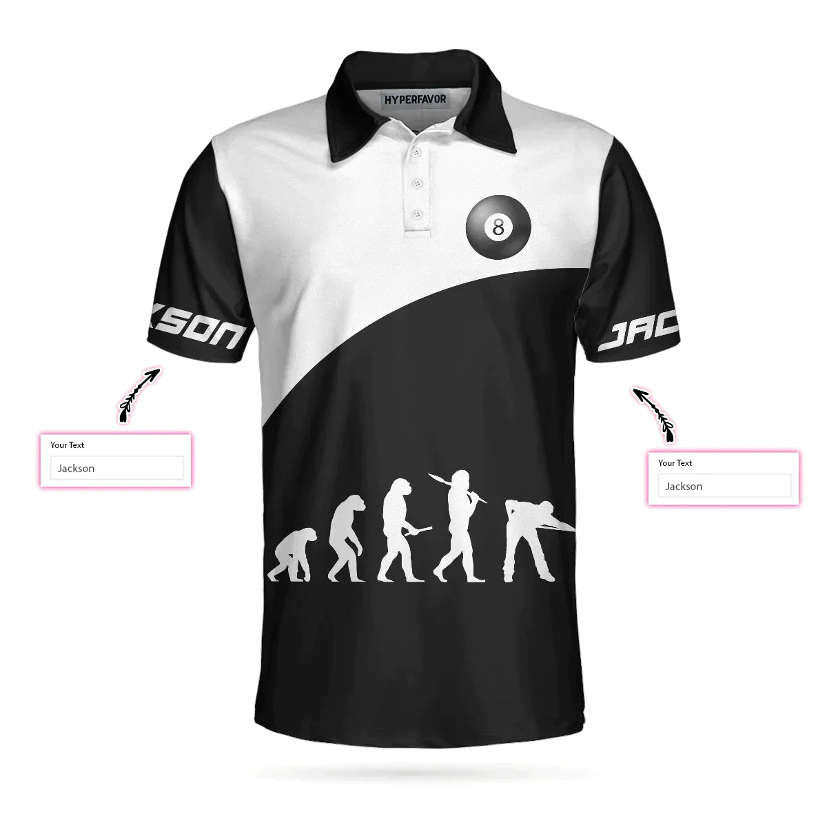 Men Billiard Polo Shirt - Personalized Black And White Billiards Design, Just The Tip I Promise Billiards Custom Shirt, Gift For Billiards Lovers - Amzanimalsgift