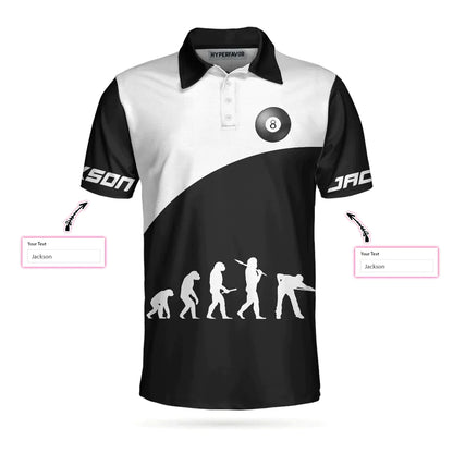 Men Billiard Polo Shirt - Personalized Black And White Billiards Design, Just The Tip I Promise Billiards Custom Shirt, Gift For Billiards Lovers - Amzanimalsgift