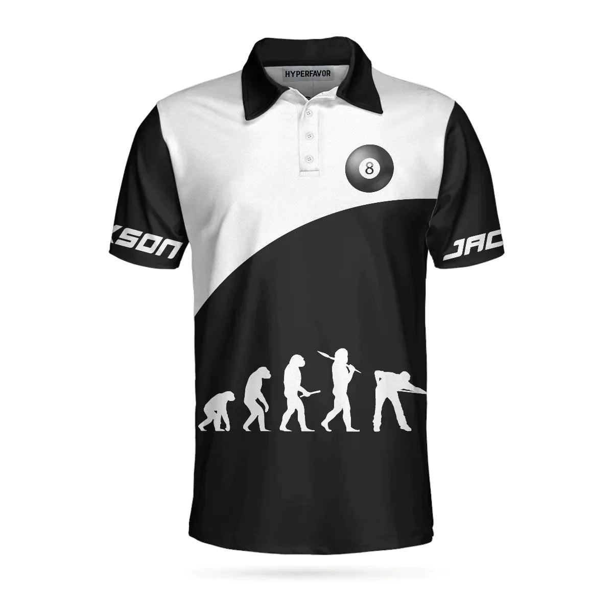 Men Billiard Polo Shirt - Personalized Black And White Billiards Design, Just The Tip I Promise Billiards Custom Shirt, Gift For Billiards Lovers - Amzanimalsgift