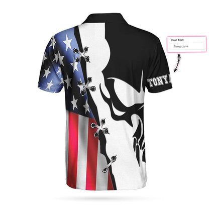 Men Billiard Polo Shirt - Personalized US Flag Billiards Men Polo Shirt, Hillbilly Hustlers Custom Polo Shirt, Best Gift For Billiards Lovers - Amzanimalsgift