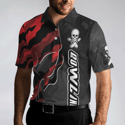 Men Bowling Polo Shirt, Coolest Skull Bowling With Camouflage Pattern - Perfect Gift For Men, Bowling Player - Amzanimalsgift
