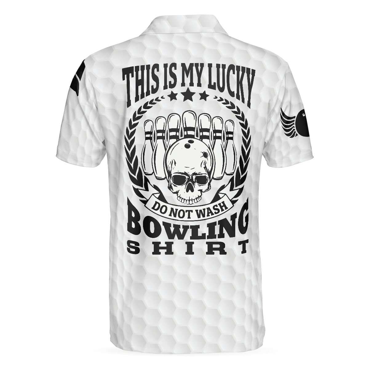 Men Bowling Polo Shirt - This Is My Lucky Do Not Wash Bowling Shirt Polo Shirt, Black And White Skull Golfing Shirt - Perfect Gift For Men - Amzanimalsgift