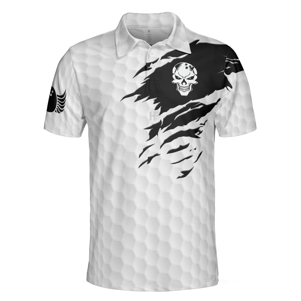 Men Bowling Polo Shirt - This Is My Lucky Do Not Wash Bowling Shirt Polo Shirt, Black And White Skull Golfing Shirt - Perfect Gift For Men - Amzanimalsgift