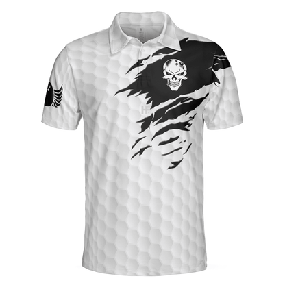 Men Bowling Polo Shirt - This Is My Lucky Do Not Wash Bowling Shirt Polo Shirt, Black And White Skull Golfing Shirt - Perfect Gift For Men - Amzanimalsgift