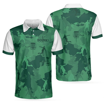 Men Disc Golf Polo Shirt - Camouflage Texture Doink Disc Golf Men Polo Shirt, Disc Player Polo Shirt, Camo Disc Golf Shirt For Men - Amzanimalsgift