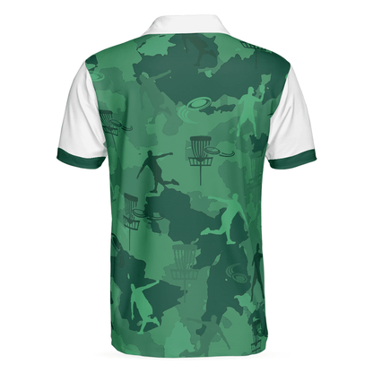 Men Disc Golf Polo Shirt - Camouflage Texture Doink Disc Golf Men Polo Shirt, Disc Player Polo Shirt, Camo Disc Golf Shirt For Men - Amzanimalsgift