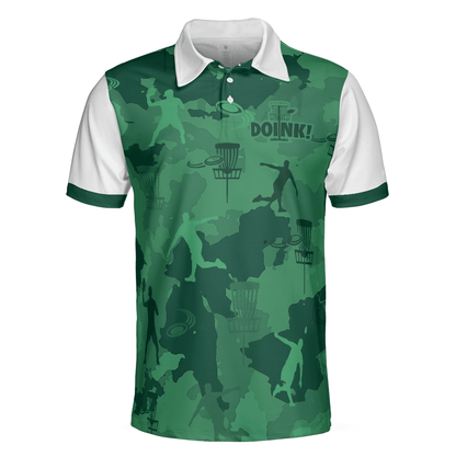 Men Disc Golf Polo Shirt - Camouflage Texture Doink Disc Golf Men Polo Shirt, Disc Player Polo Shirt, Camo Disc Golf Shirt For Men - Amzanimalsgift