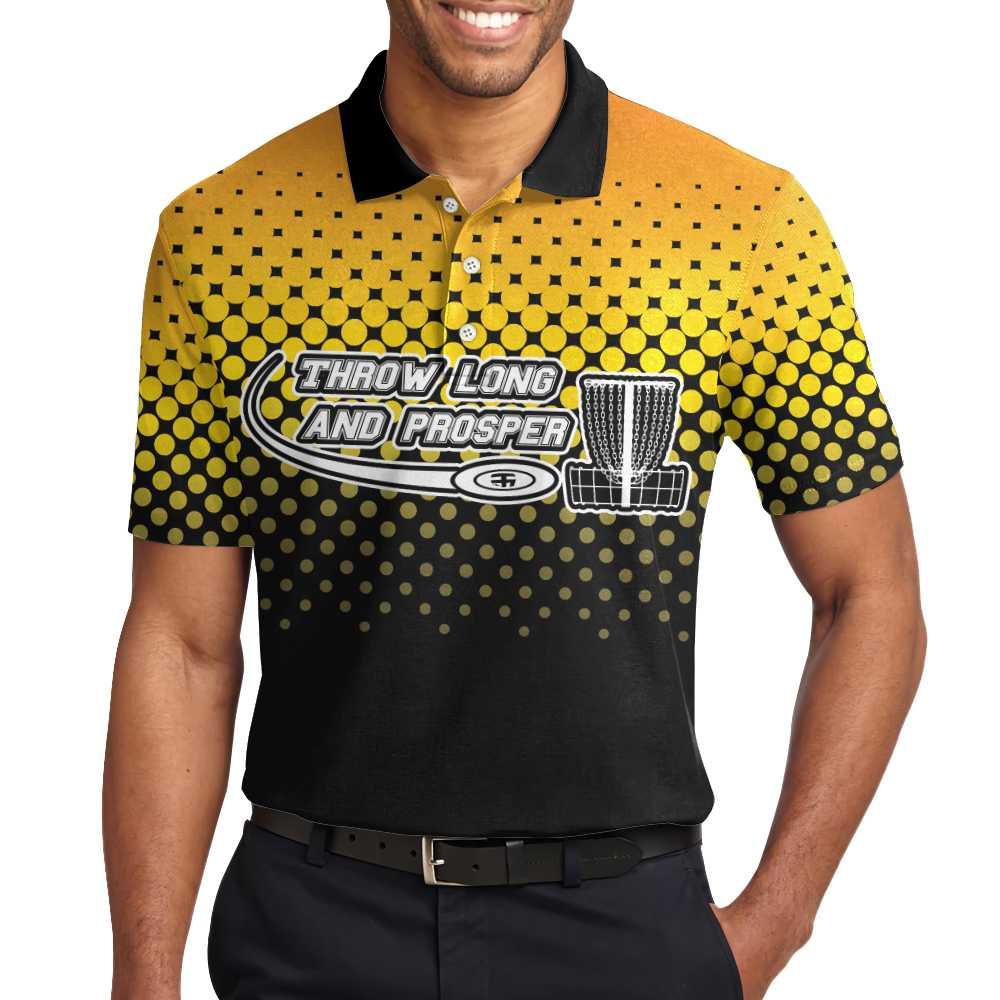 Men Disc Golf Polo Shirt - Throw Long And Prosper Disc-golf aholic Polo Shirt, Cool Disc Golf Shirt - Perfect Gift For Men - Amzanimalsgift