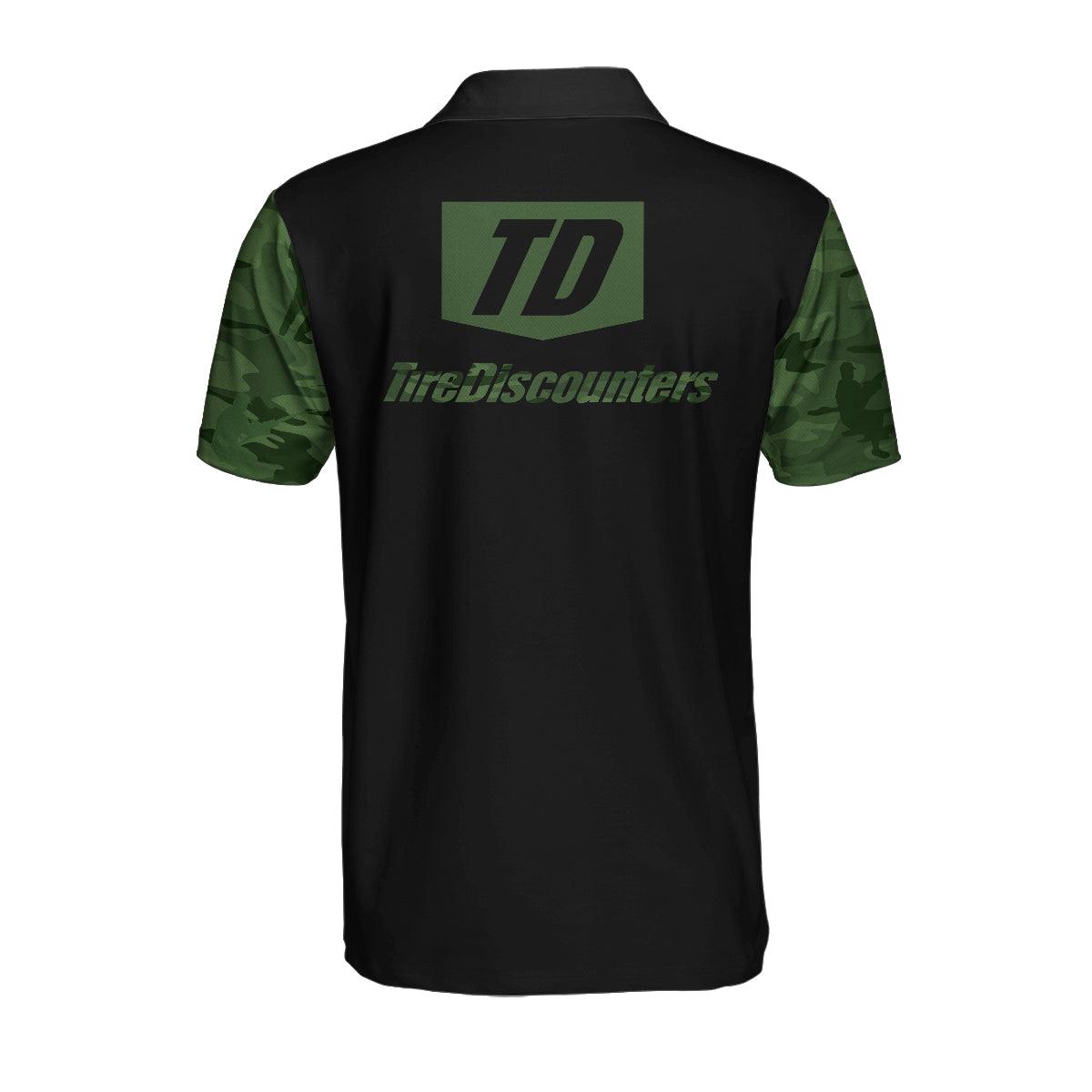 Men Fishing Polo Shirt - Green Camouflage Fisherman Silhouette Men Polo Shirt, Unique Golf Shirt For Men, Cool Gift For Men, Fisher - Amzanimalsgift