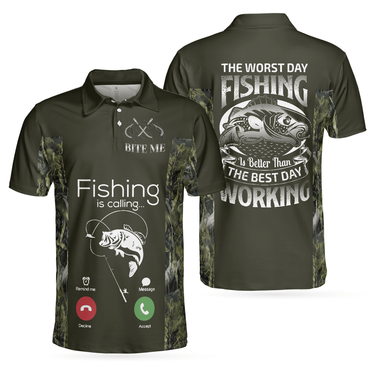 Men Fishing Polo Shirt - The Worst Day Fishing Is Better Than The Best Day Working Men Polo Shirt - Perfect Gift For Men, Fisher - Amzanimalsgift