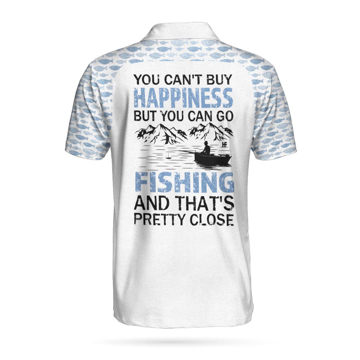 Men Golf Fishing Shirt - White Fishing Men Polo Shirt, Gone Fishing You Can't Buy Happiness But You Can Go Fishing Shirt For Men - Amzanimalsgift