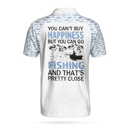 Men Golf Fishing Shirt - White Fishing Men Polo Shirt, Gone Fishing You Can't Buy Happiness But You Can Go Fishing Shirt For Men - Amzanimalsgift