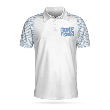 Men Golf Fishing Shirt - White Fishing Men Polo Shirt, Gone Fishing You Can't Buy Happiness But You Can Go Fishing Shirt For Men - Amzanimalsgift