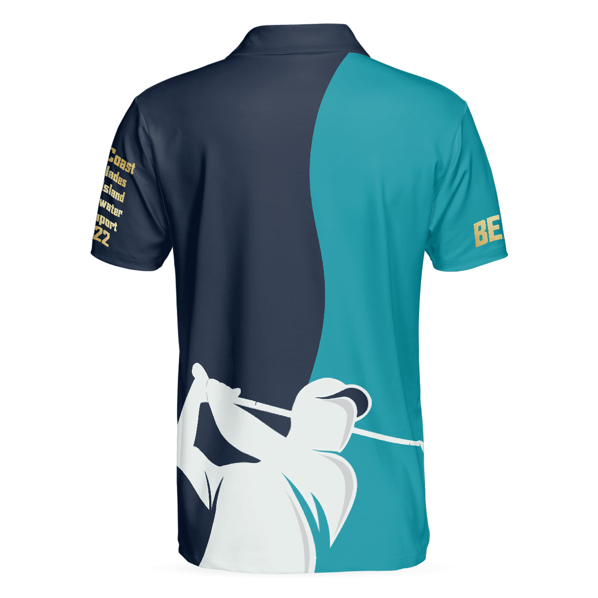 Men Golf Polo Shirt - 5 Five & V Blue And Navy Men Golf Polo Shirt - Perfect Polo Shirt For Men, Golfers - Amzanimalsgift