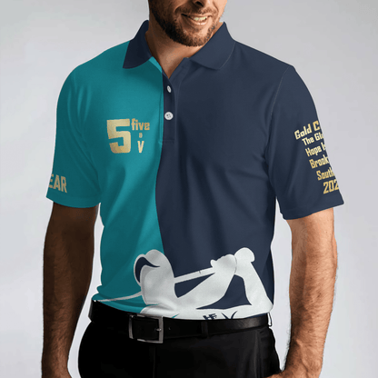 Men Golf Polo Shirt - 5 Five & V Blue And Navy Men Golf Polo Shirt - Perfect Polo Shirt For Men, Golfers - Amzanimalsgift