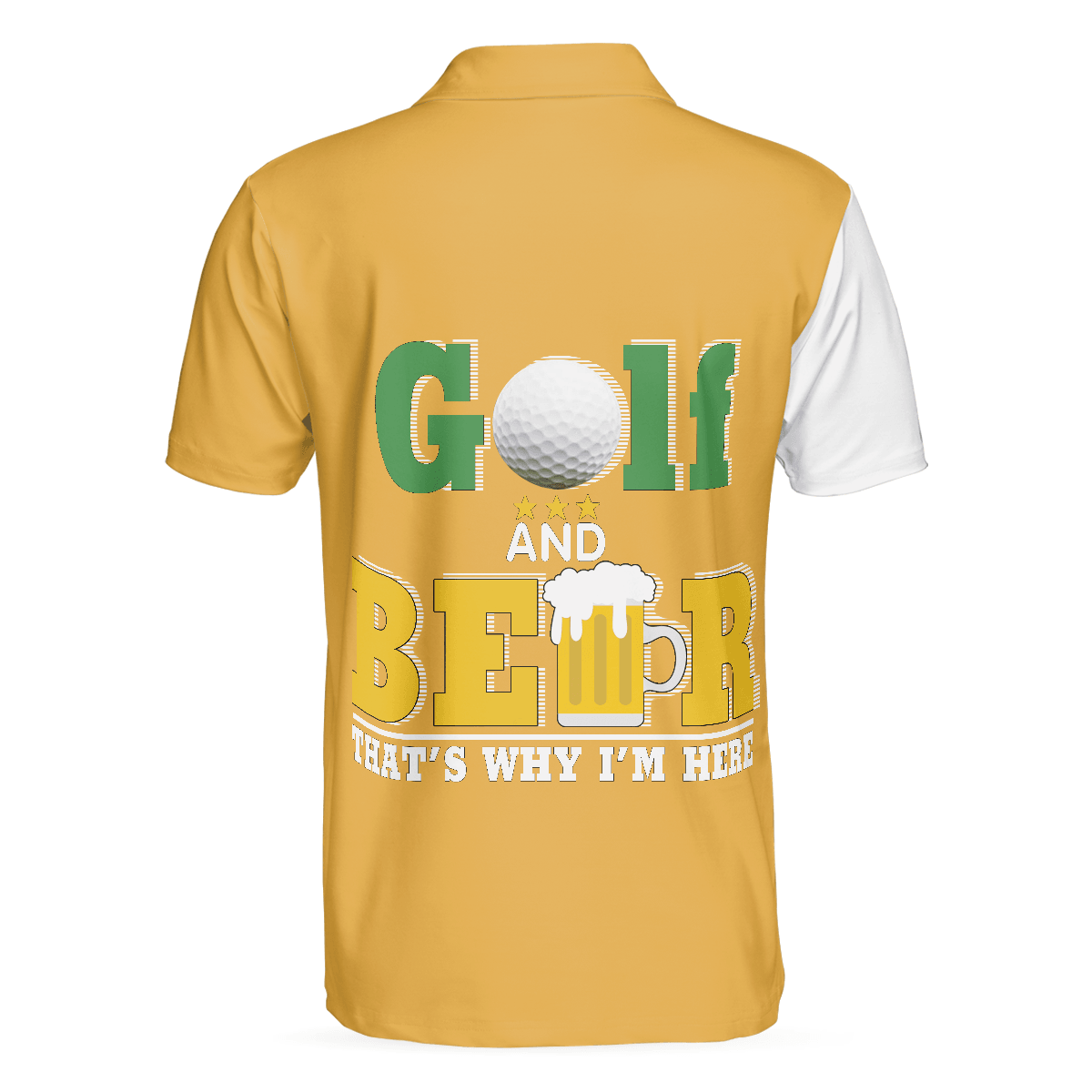 Men Golf Polo Shirt - Beer And Golf Men Polo Shirt, That's Why I'm Here Beer Drinking Polo Shirt - Perfect Polo Shirt For Men, Golfers - Amzanimalsgift