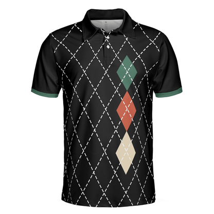 Men Golf Polo Shirt - Best Argyle Pattern Golf Men Polo Shirt, Best Dad By Par Shirt For Male - Perfect Polo Shirt For Men, Golfers - Amzanimalsgift