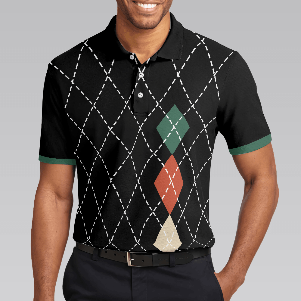 Men Golf Polo Shirt - Best Argyle Pattern Golf Men Polo Shirt, Best Dad By Par Shirt For Male - Perfect Polo Shirt For Men, Golfers - Amzanimalsgift