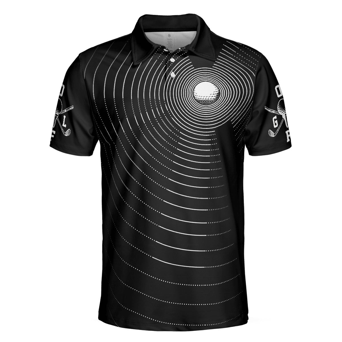 Men Golf Polo Shirt - Best Golf Shirt For Men, Gold Ball And Golfer All Over Print - Perfect Polo Shirt For Men, Golfers - Amzanimalsgift