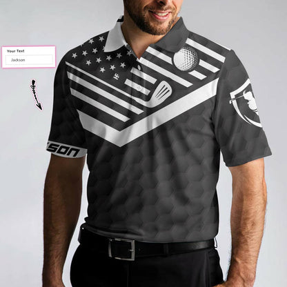 Men Golf Polo Shirt - Best Personalized Golf Polo Shirt, Back Nines Matter Custom Golf Polo Shirt, Black Theme American Flag Golf Polo Shirt For Men - Amzanimalsgift