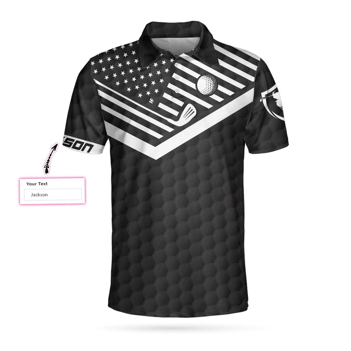 Men Golf Polo Shirt - Best Personalized Golf Polo Shirt, Back Nines Matter Custom Golf Polo Shirt, Black Theme American Flag Golf Polo Shirt For Men - Amzanimalsgift