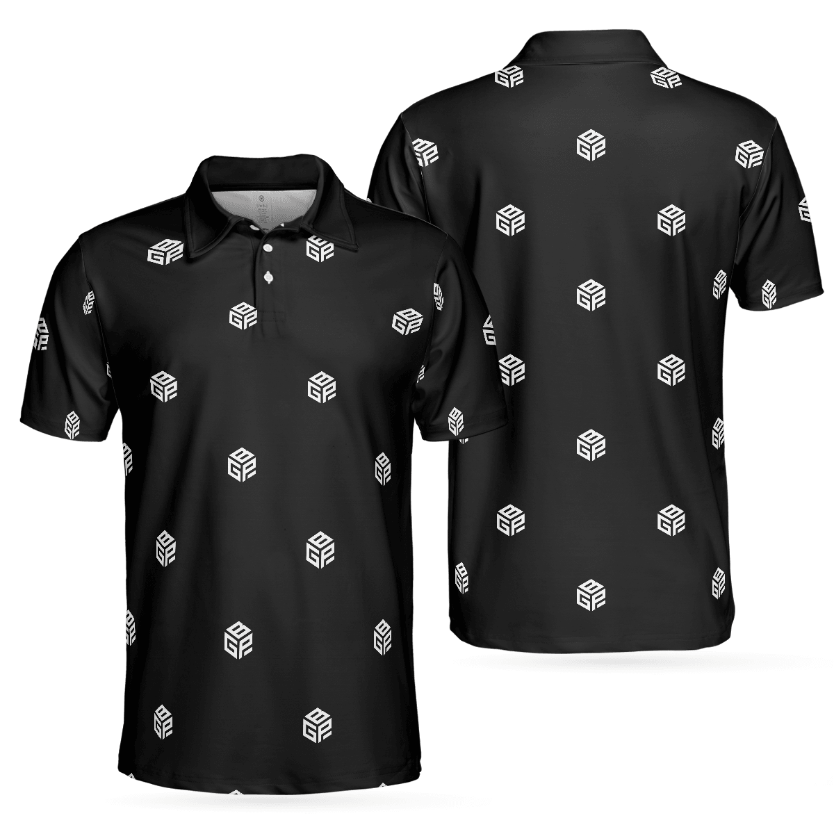 Men Golf Polo Shirt - Beyond Golf Performance Logo Pattern Black Men Polo Shirt Golf Shirt For Men - Perfect Polo Shirt For Men, Golfers - Amzanimalsgift