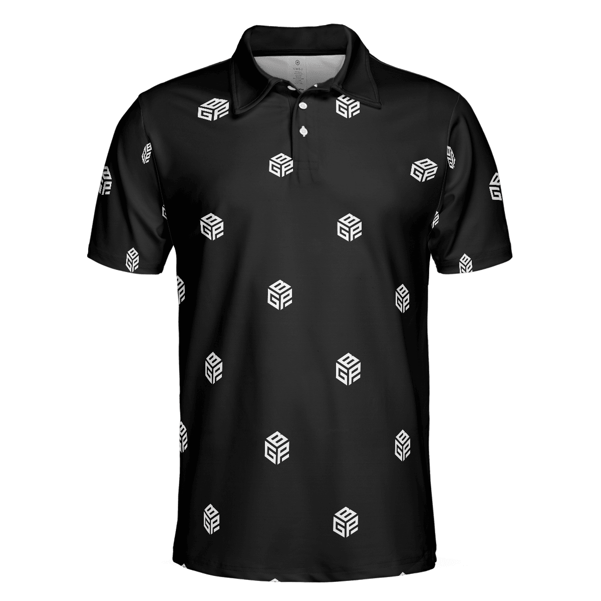 Men Golf Polo Shirt - Beyond Golf Performance Logo Pattern Black Men Polo Shirt Golf Shirt For Men - Perfect Polo Shirt For Men, Golfers - Amzanimalsgift