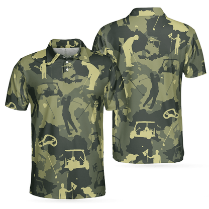 Men Golf Polo Shirt - Camouflage Texture Golf Set Polo Shirt, Military Men Polo Shirt - Perfect Polo Shirt For Men, Golfers - Amzanimalsgift