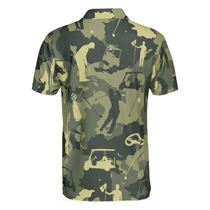 Men Golf Polo Shirt - Camouflage Texture Golf Set Polo Shirt, Military Men Polo Shirt - Perfect Polo Shirt For Men, Golfers - Amzanimalsgift