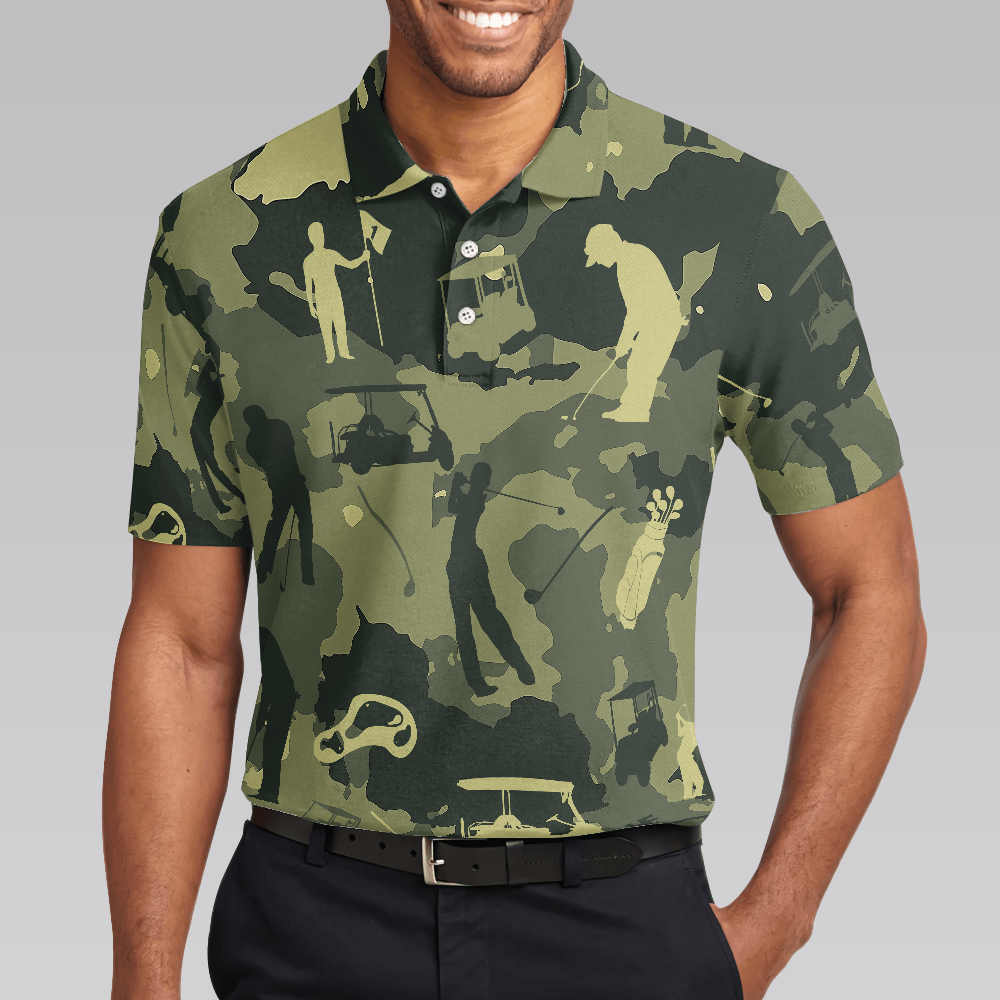 Men Golf Polo Shirt - Camouflage Texture Golf Set Polo Shirt, Military Men Polo Shirt - Perfect Polo Shirt For Men, Golfers - Amzanimalsgift