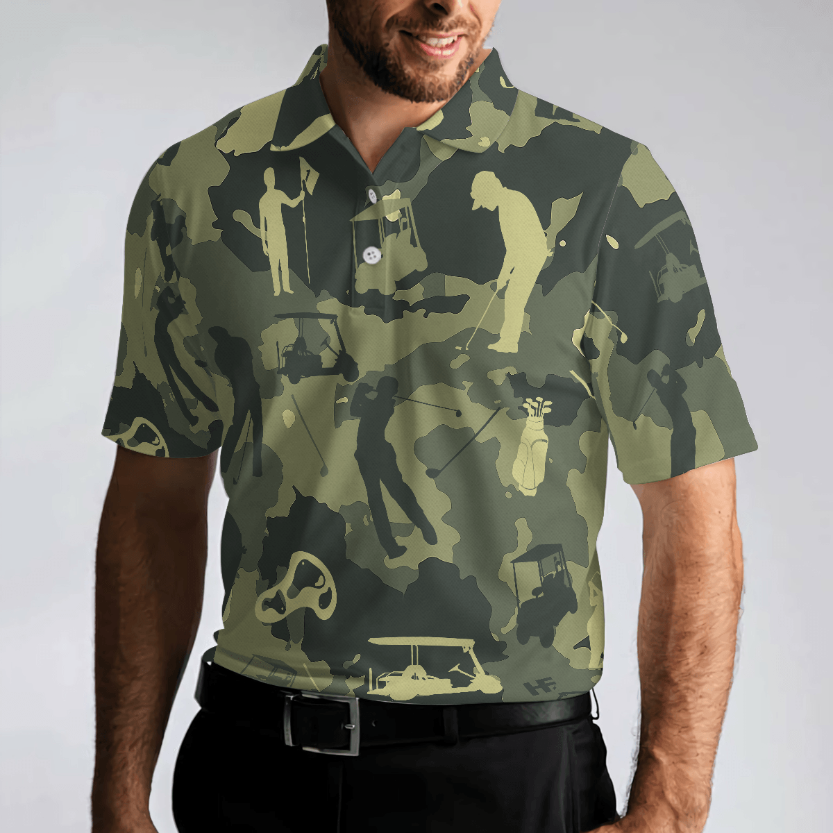 Men Golf Polo Shirt - Camouflage Texture Golf Set Polo Shirt, Military Men Polo Shirt - Perfect Polo Shirt For Men, Golfers - Amzanimalsgift