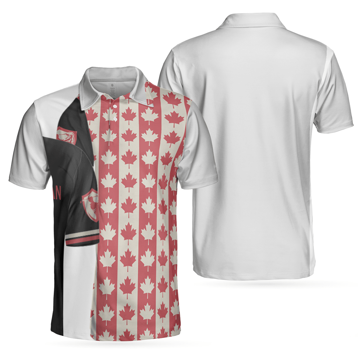 Men Golf Polo Shirt - Canadian Golf Flag Polo Shirt, Simple Golfing Shirt Design For Canadian Fans Men Polo Shirt - Perfect Polo Shirt For Men, Golfers - Amzanimalsgift