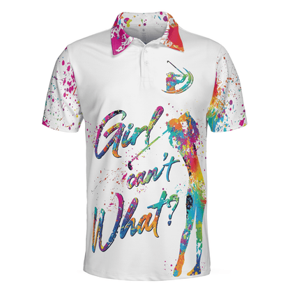Men Golf Polo Shirt - Color Golfer Men Polo Shirts, Girl Can't What Golf Shirt For Men, Gift For Golfers - Amzanimalsgift