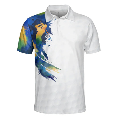 Men Golf Polo Shirt - Colorful Water Golf Men Polo Shirt, Let’s Par Tee Color Golfer Men Polo Shirt - Perfect Polo Shirt For Men, Golfers - Amzanimalsgift