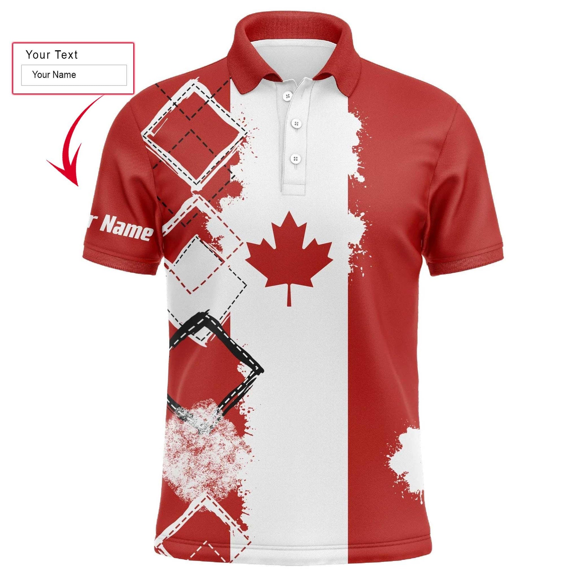 Men Golf Polo Shirt - Custom Name Canada Flag Patriot Apparel Men Golf Polo Shirt - Perfect Polo Shirt For Men, Golfers - Amzanimalsgift