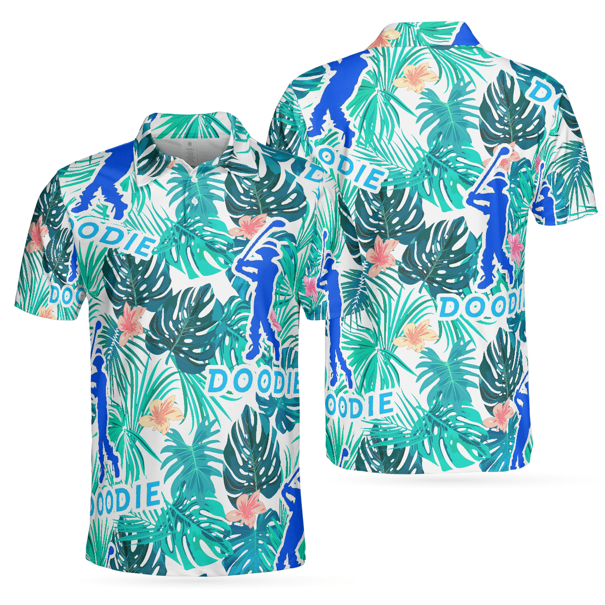 Men Golf Polo Shirt - Doodie Tropical Polo Shirt, Men Polo Shirt, Best Gift For Men, Polo Shirt Gift For Men Golfers - Amzanimalsgift