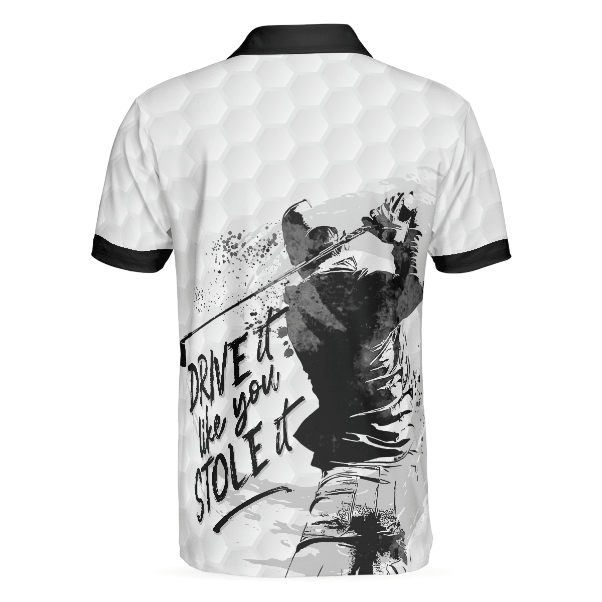 Men Golf Polo Shirt - Drive It Like You Stole It Golf Polo Shirt, Black And White Golf Shirt For Men, Best Gift For Golf Lover - Amzanimalsgift